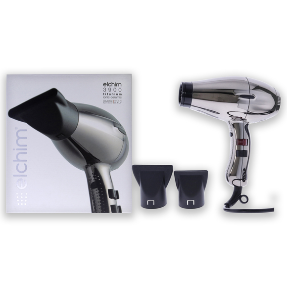 3900 Titanium Ionic-Ceramic Hair Dryer Black-Silver by Elchim